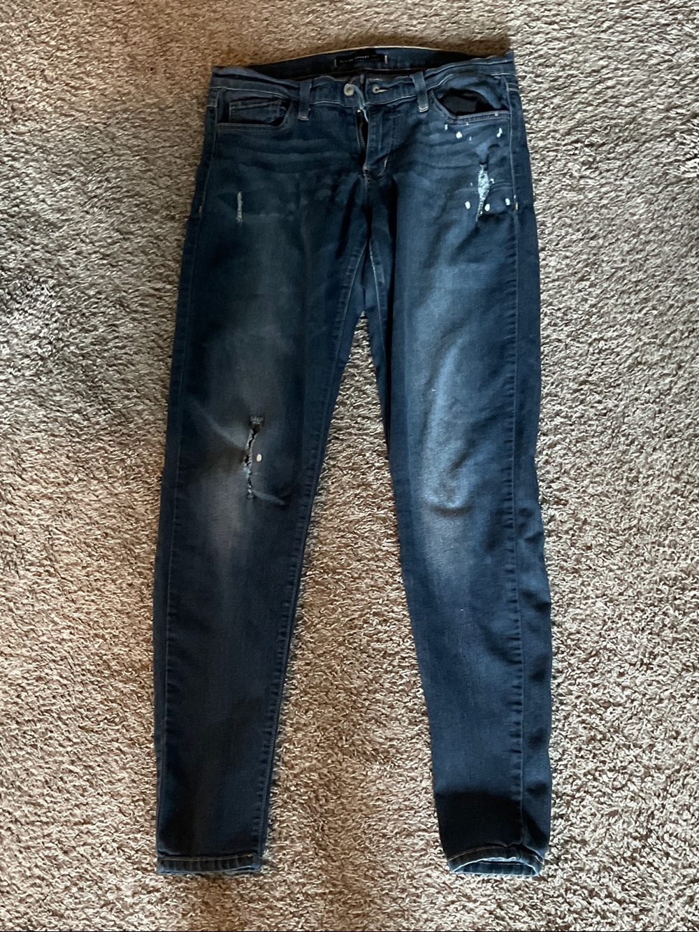 Flying Monkey Dark Wash Distressed Skinny Jeans